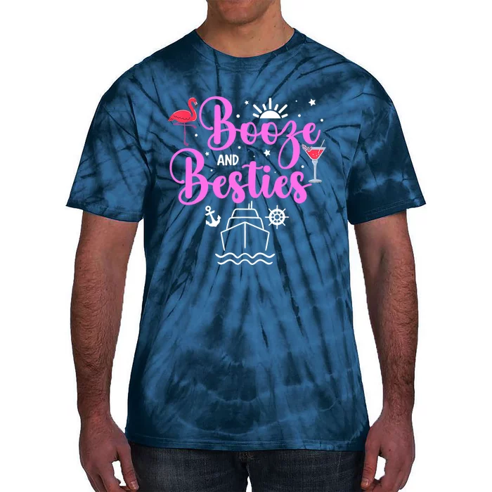 Booze Besties Cruise Vacation Girl Trip Weekend BFF Tie-Dye T-Shirt