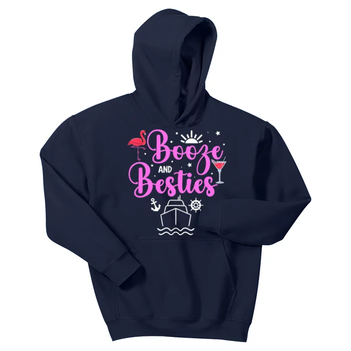 Booze Besties Cruise Vacation Girl Trip Weekend BFF Kids Hoodie