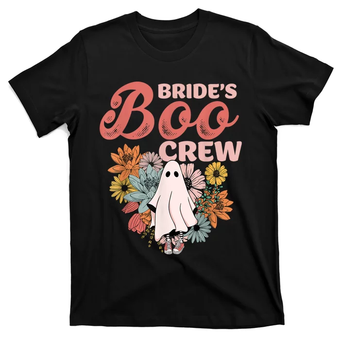 BrideS Boo Crew Floral Ghost Wedding Bachelorette Halloween T-Shirt