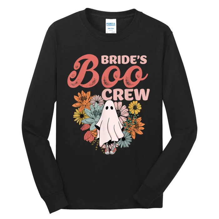 BrideS Boo Crew Floral Ghost Wedding Bachelorette Halloween Tall Long Sleeve T-Shirt