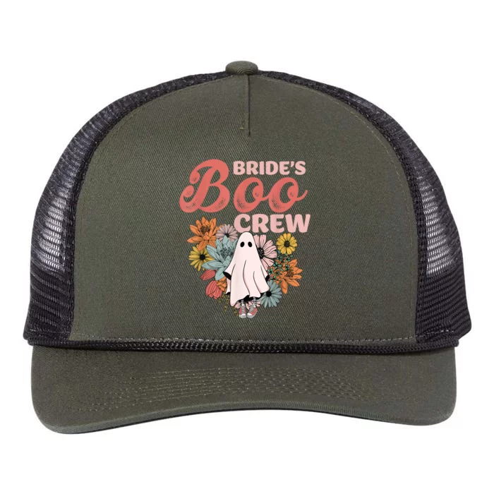 BrideS Boo Crew Floral Ghost Wedding Bachelorette Halloween Retro Rope Trucker Hat Cap