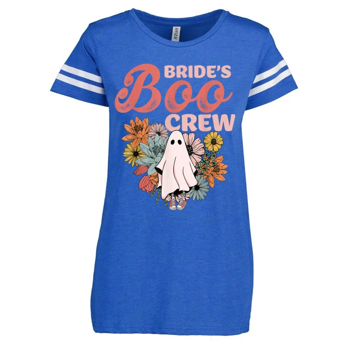 BrideS Boo Crew Floral Ghost Wedding Bachelorette Halloween Enza Ladies Jersey Football T-Shirt