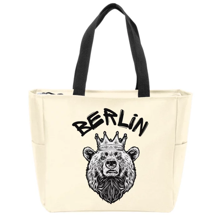 Berliner Bear Crown Berlin Graffiti City Vibes Art Zip Tote Bag