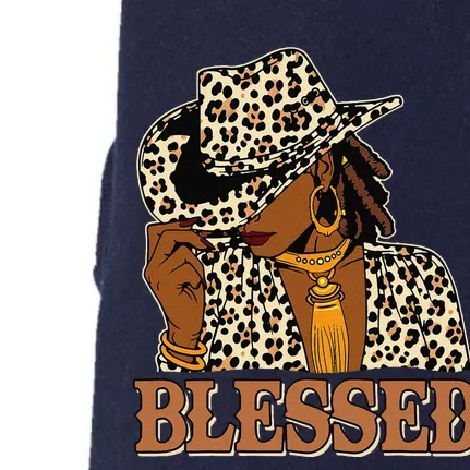 Blessed Black Cow Western Swag African Christian Woman Doggie 3-End Fleece Hoodie