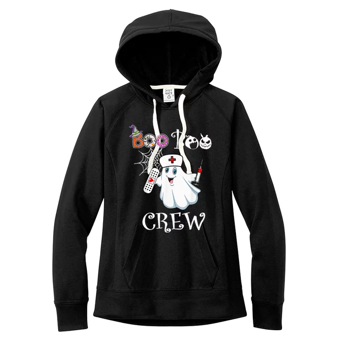 Boo Boo Crew Funny Ghost Paramedic EMT EMS Nurse Halloween Women's Fleece Hoodie