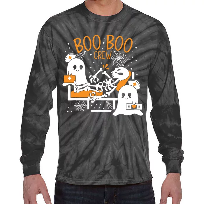 Boo Boo Crew Halloween Nurse Pediatric Nurse Or Nurse Tie-Dye Long Sleeve Shirt