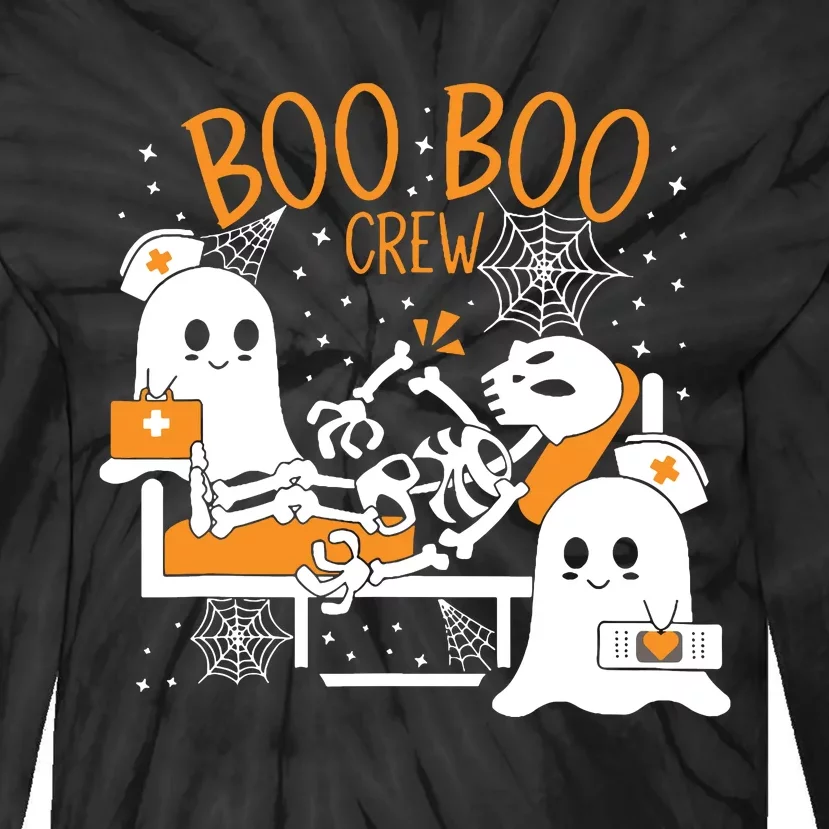 Boo Boo Crew Halloween Nurse Pediatric Nurse Or Nurse Tie-Dye Long Sleeve Shirt