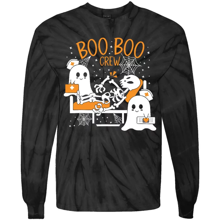 Boo Boo Crew Halloween Nurse Pediatric Nurse Or Nurse Tie-Dye Long Sleeve Shirt