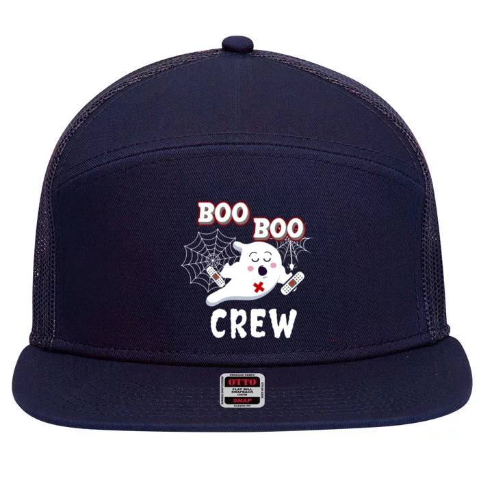 Boo Boo Crew Cute Nurse Ghost 7 Panel Mesh Trucker Snapback Hat