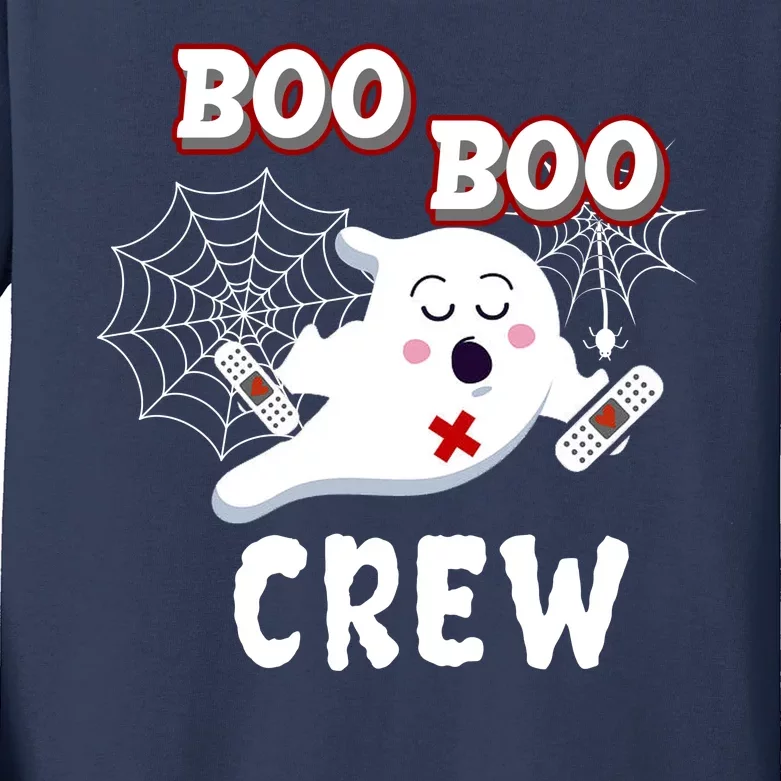 Boo Boo Crew Cute Nurse Ghost Kids Long Sleeve Shirt