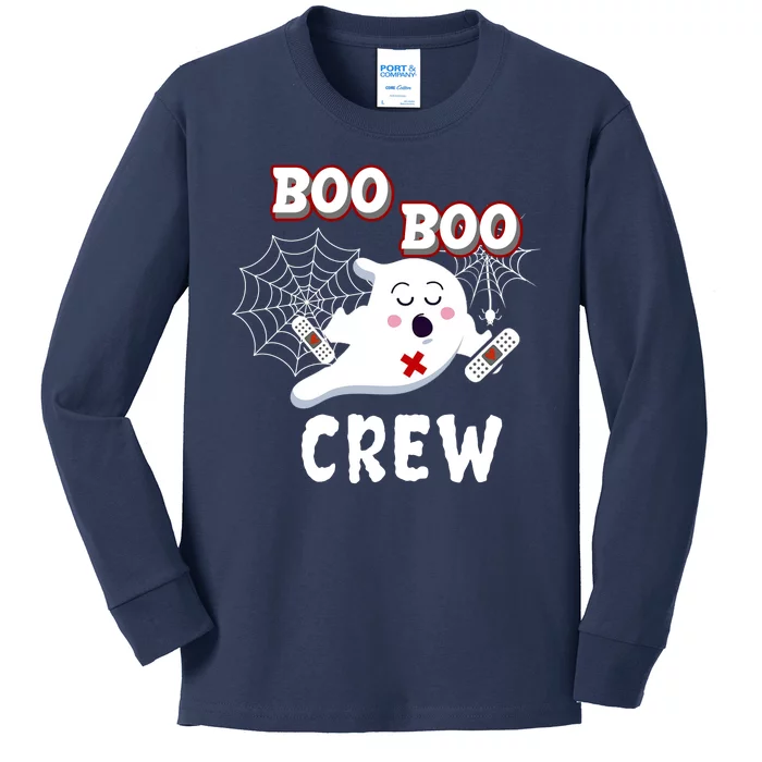 Boo Boo Crew Cute Nurse Ghost Kids Long Sleeve Shirt