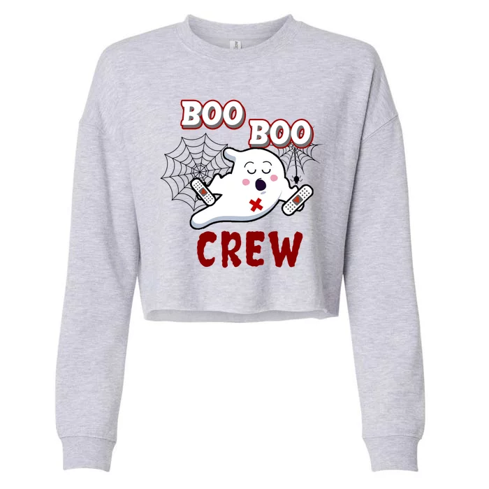 Boo Boo Crew Cute Nurse Ghost Cropped Pullover Crew