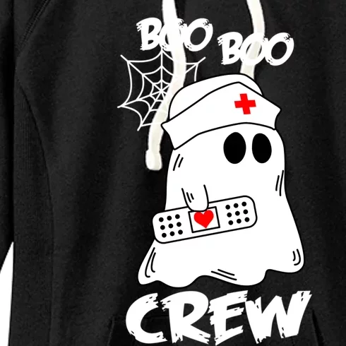 Boo Boo Crew Nurse Gift Funny Ghost Halloween Nurse Cool Gift Women's Fleece Hoodie