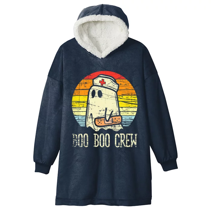 Boo Boo Crew Nurse Halloween Nurses Rn Ghost Gift Hooded Wearable Blanket