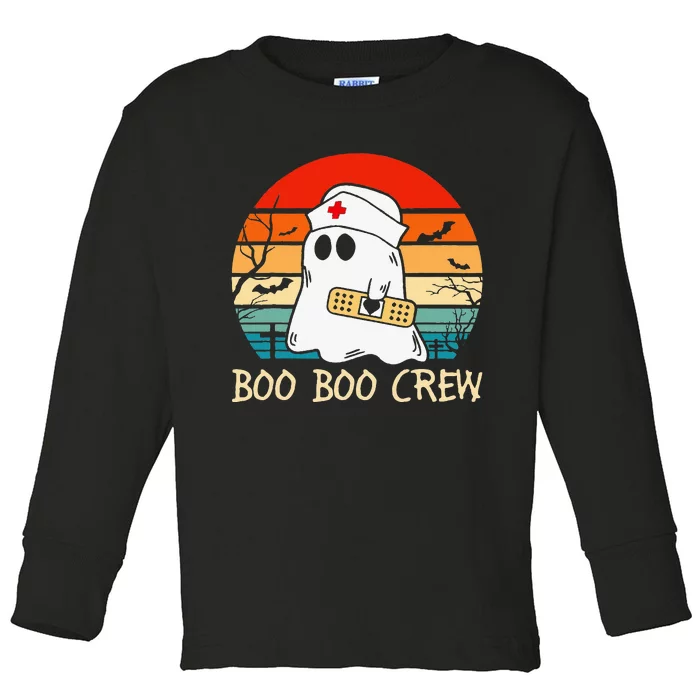 Boo Boo Crew quote Nurse cool Halloween Nurse Costume Toddler Long Sleeve Shirt