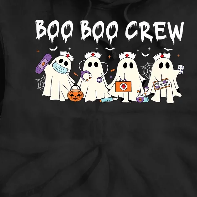 Boo Boo Crew Nurse Funny Halloween Nurse Nursing Tie Dye Hoodie