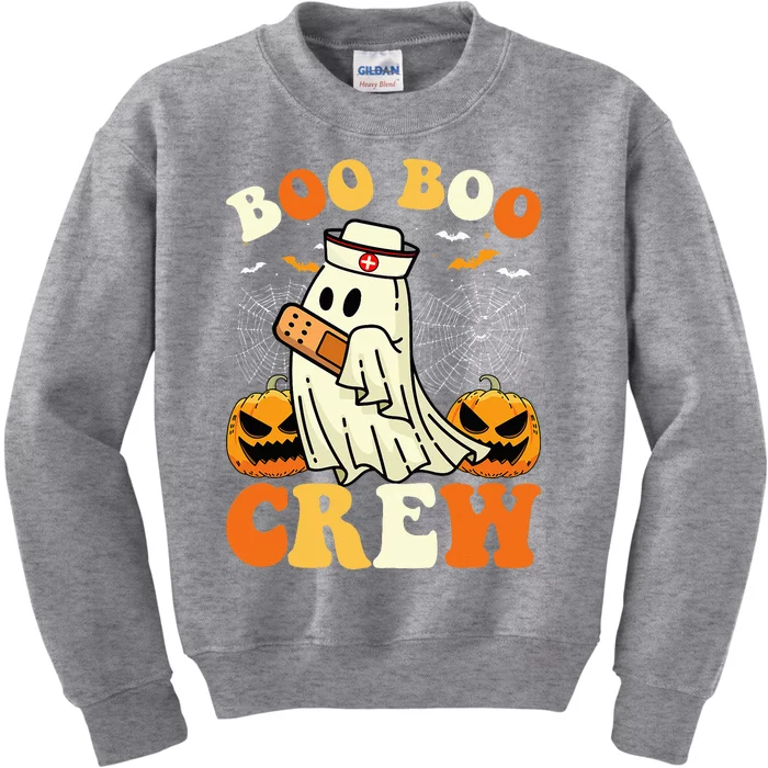 Boo Boo Crew Ghost Halloween Paramedic Nurse RN ER NICU LPN Kids Sweatshirt