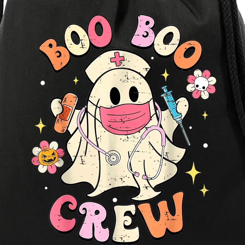 Boo Boo Crew Halloween Ghost Nurse Drawstring Bag