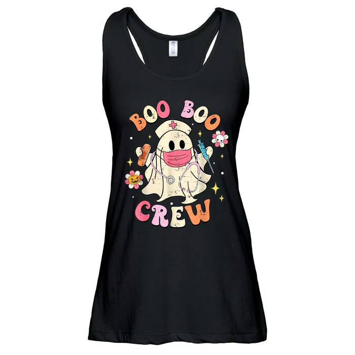 Boo Boo Crew Halloween Ghost Nurse Ladies Essential Flowy Tank