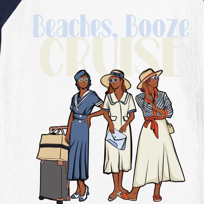 Beaches Booze Cruise Trip For Black Vacation Gift Baseball Sleeve Shirt