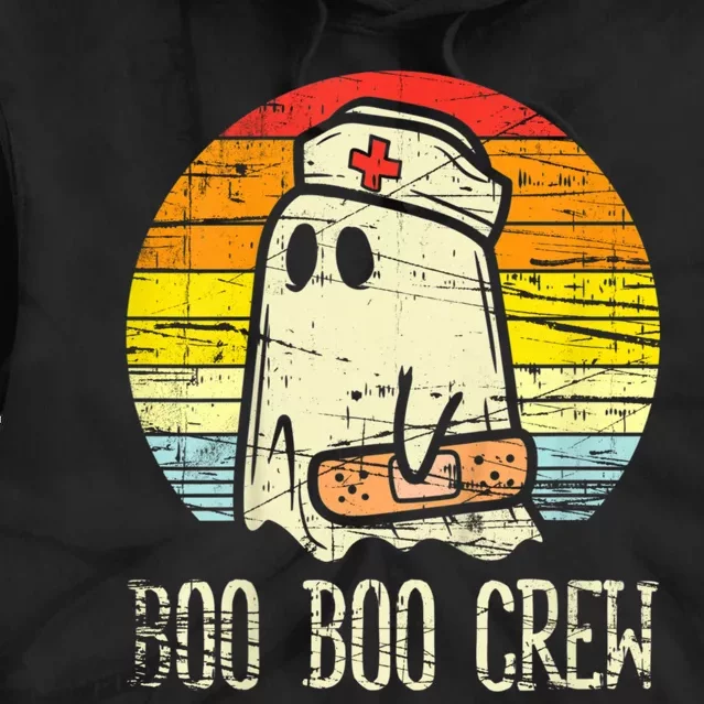 Boo Boo Crew Nurse Halloween Nurses Rn Ghost Tie Dye Hoodie