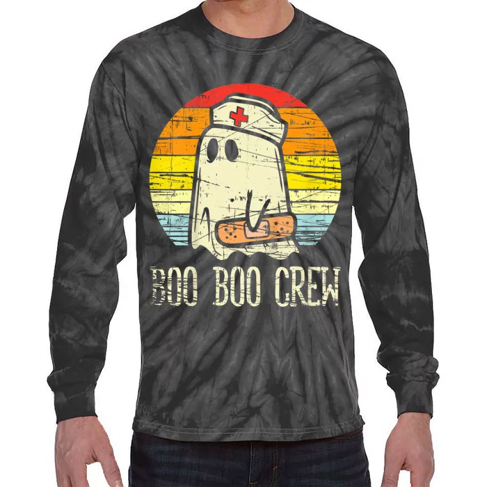 Boo Boo Crew Nurse Halloween Nurses Rn Ghost Tie-Dye Long Sleeve Shirt