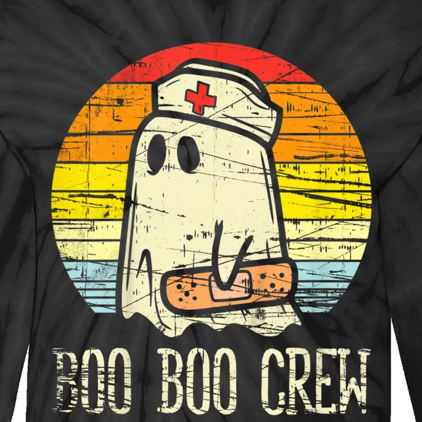 Boo Boo Crew Nurse Halloween Nurses Rn Ghost Tie-Dye Long Sleeve Shirt