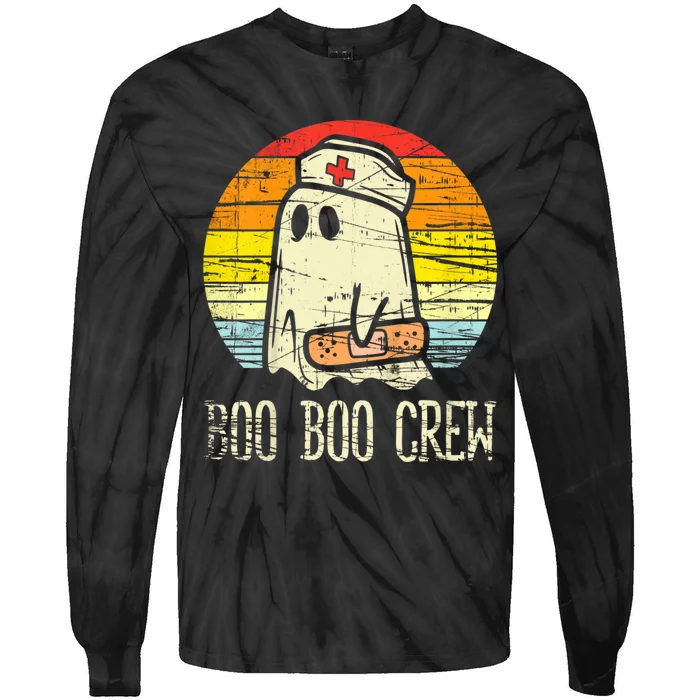 Boo Boo Crew Nurse Halloween Nurses Rn Ghost Tie-Dye Long Sleeve Shirt