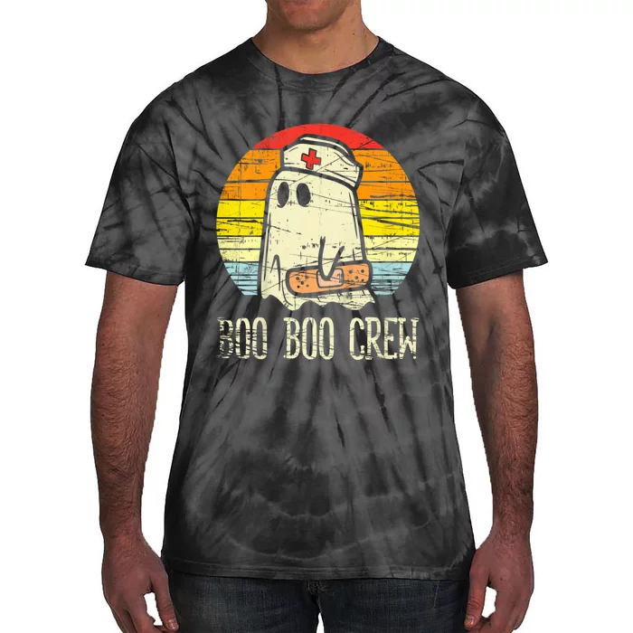 Boo Boo Crew Nurse Halloween Nurses Rn Ghost Tie-Dye T-Shirt