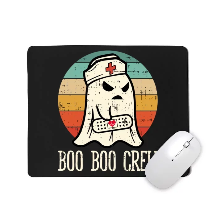 Boo Boo Crew Shirt Funny Halloween Nurse Retro Cute Ghost Mousepad