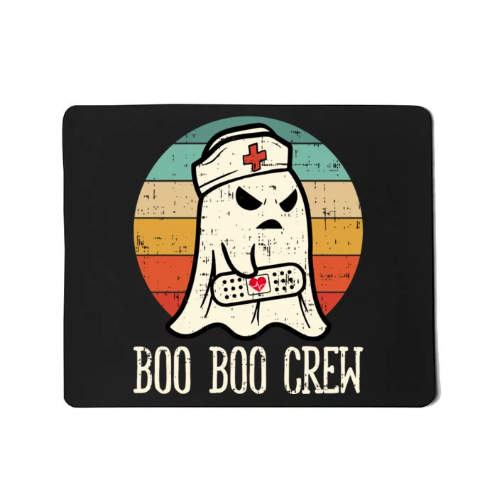 Boo Boo Crew Shirt Funny Halloween Nurse Retro Cute Ghost Mousepad