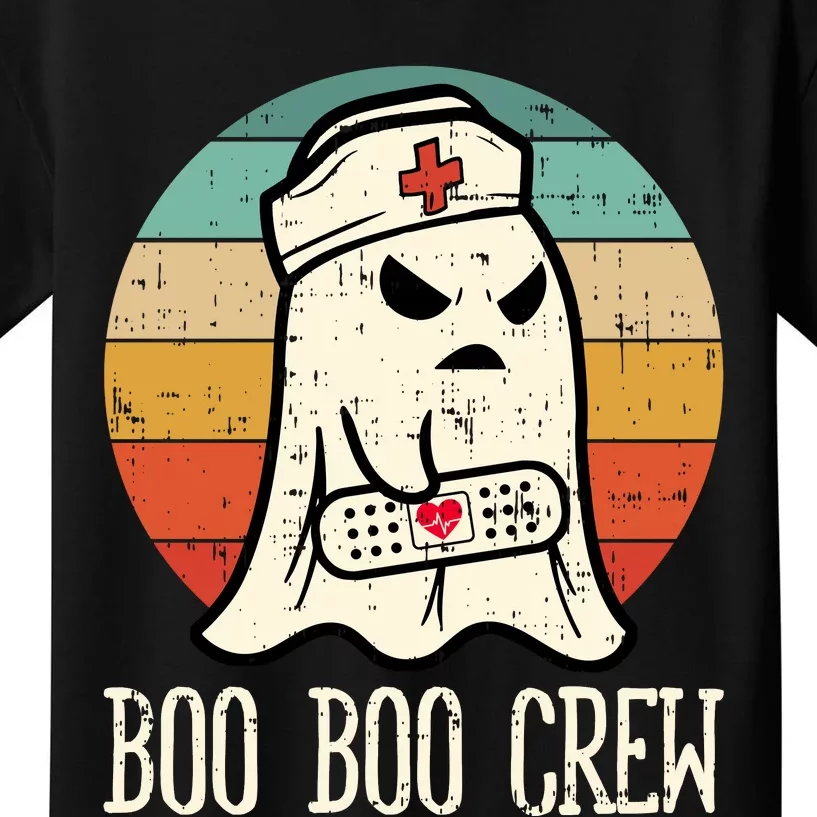 Boo Boo Crew Shirt Funny Halloween Nurse Retro Cute Ghost Kids T-Shirt