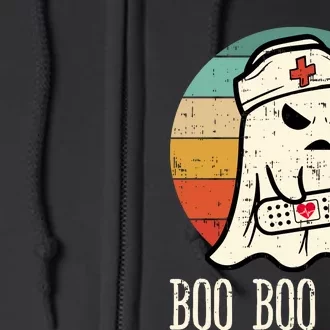 Boo Boo Crew Shirt Funny Halloween Nurse Retro Cute Ghost Full Zip Hoodie