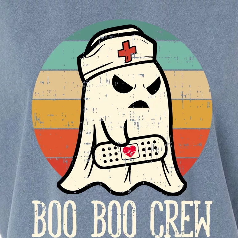 Boo Boo Crew Shirt Funny Halloween Nurse Retro Cute Ghost Garment-Dyed Women's Muscle Tee