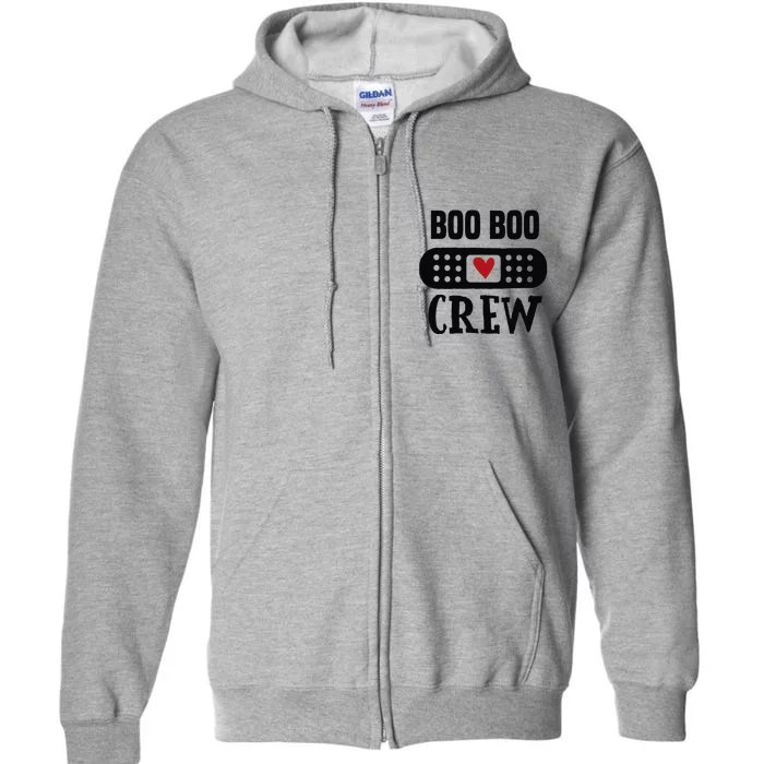 Boo Boo Crew First Aid School Nurse Day Care Teacher Full Zip Hoodie