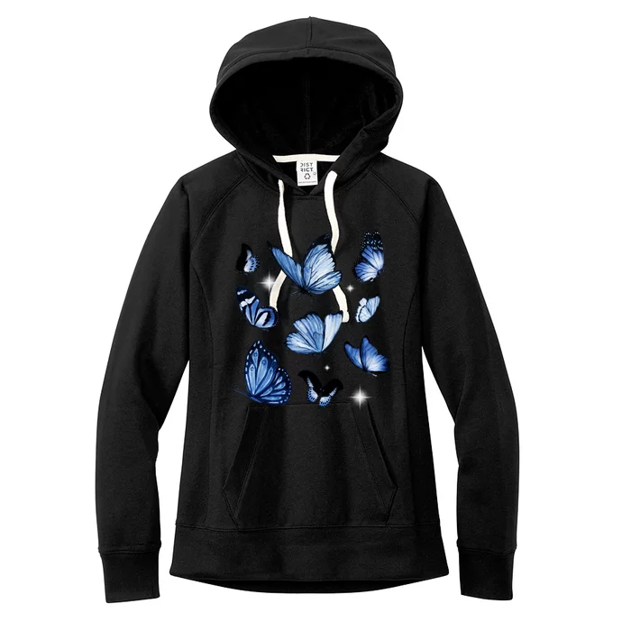 Blue Butterflies Cute Gift Women's Fleece Hoodie