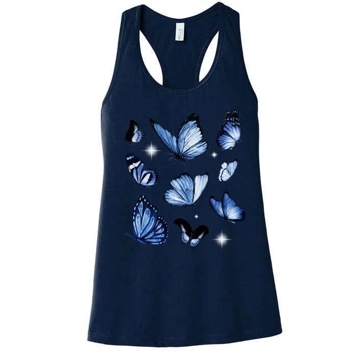 Blue Butterflies Cute Gift Women's Racerback Tank