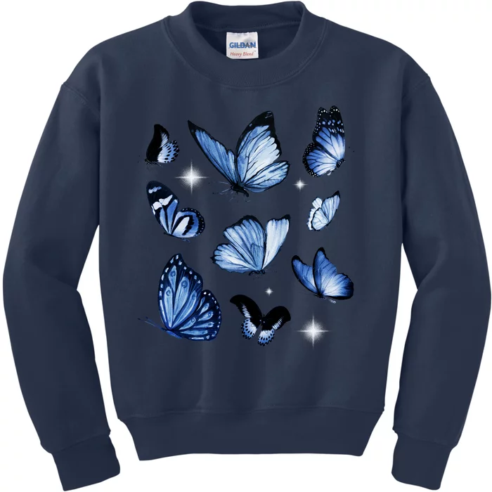 Blue Butterflies Cute Gift Kids Sweatshirt