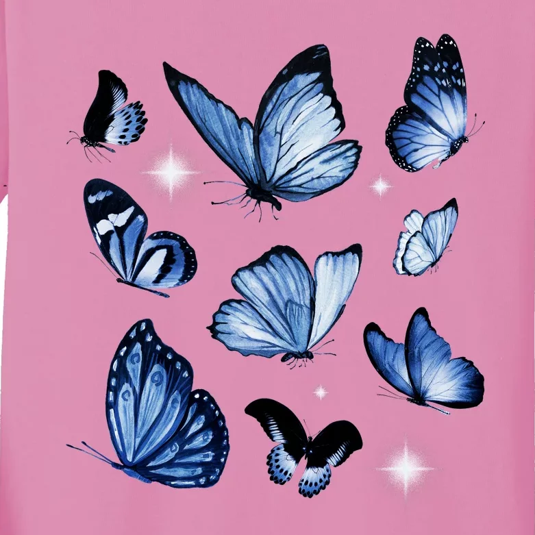 Blue Butterflies Cute Gift Kids Long Sleeve Shirt