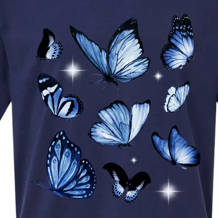 Blue Butterflies Cute Gift Sueded Cloud Jersey T-Shirt