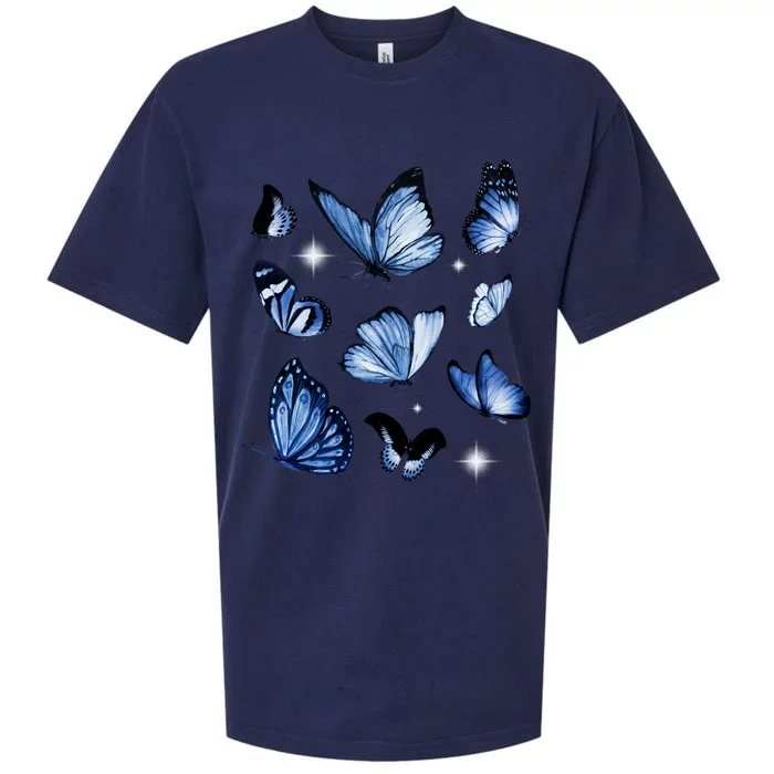 Blue Butterflies Cute Gift Sueded Cloud Jersey T-Shirt