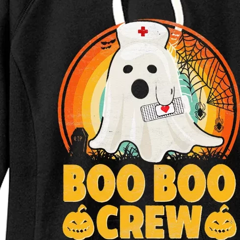 Boo Boo Crew Nurse Funny Halloween Ghost Costume RN Nurse Women's Fleece Hoodie