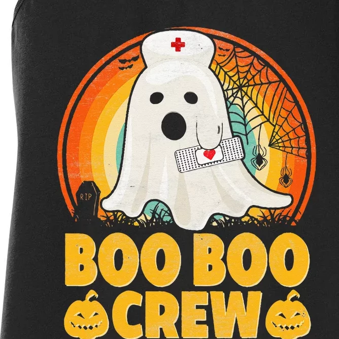 Boo Boo Crew Nurse Funny Halloween Ghost Costume RN Nurse Women's Racerback Tank