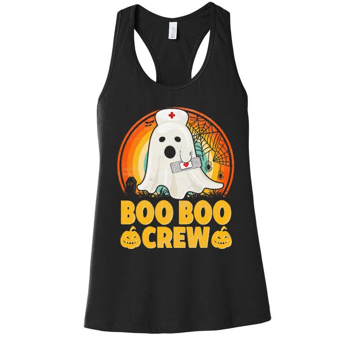 Boo Boo Crew Nurse Funny Halloween Ghost Costume RN Nurse Women's Racerback Tank