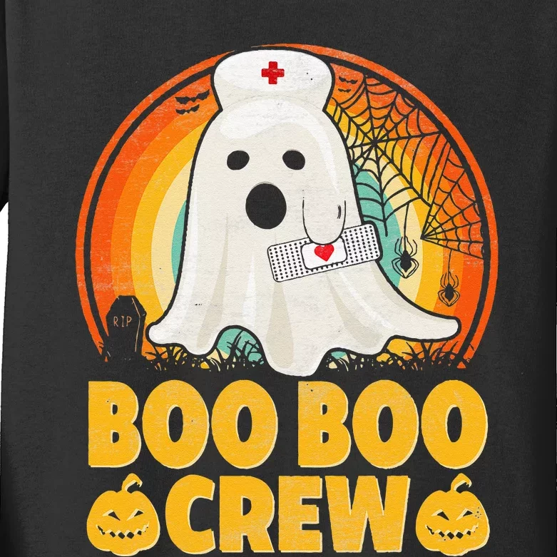 Boo Boo Crew Nurse Funny Halloween Ghost Costume RN Nurse Kids Long Sleeve Shirt