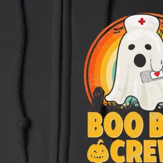 Boo Boo Crew Nurse Funny Halloween Ghost Costume RN Nurse Full Zip Hoodie