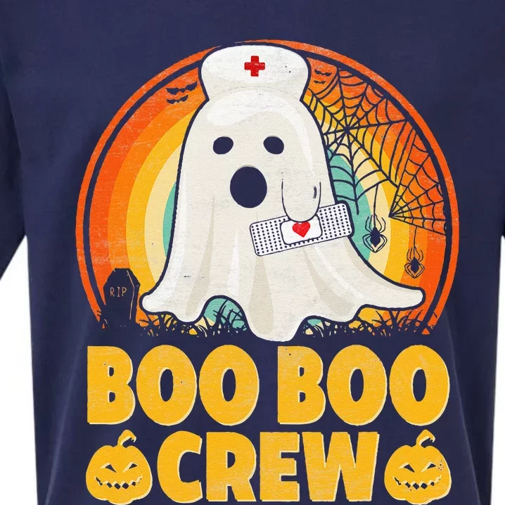 Boo Boo Crew Nurse Funny Halloween Ghost Costume RN Nurse Sueded Cloud Jersey T-Shirt