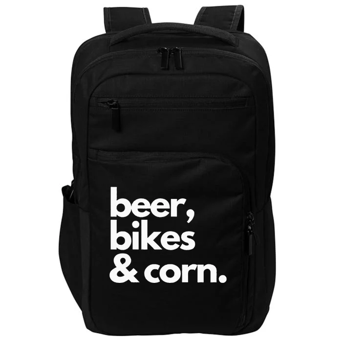 Beer Bikes & Corn Funny Iowa Bicycle Love Biking Impact Tech Backpack