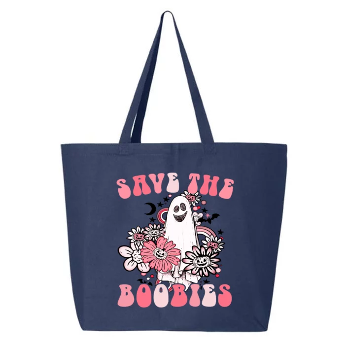 Boobees Breast Cancer Boho Groovy Ghost Save The Boo Bees Gift 25L Jumbo Tote