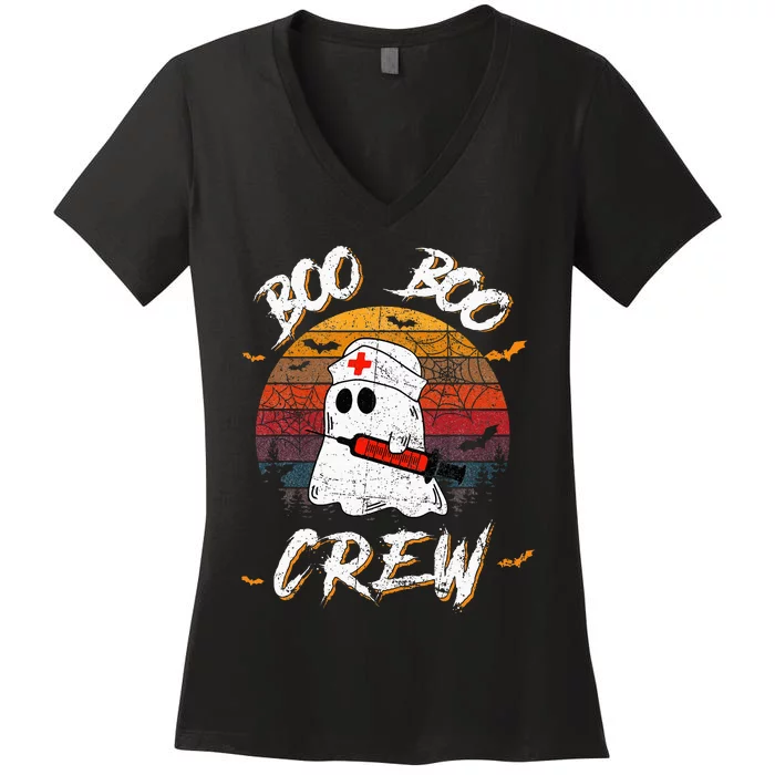 Boo Boo Crew Nurse Halloween Nurse For Women's V-Neck T-Shirt